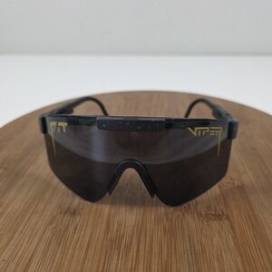 Pit Viper Sunglasses Mens One Size Black Gray Oversized Shield Wrap Splatter